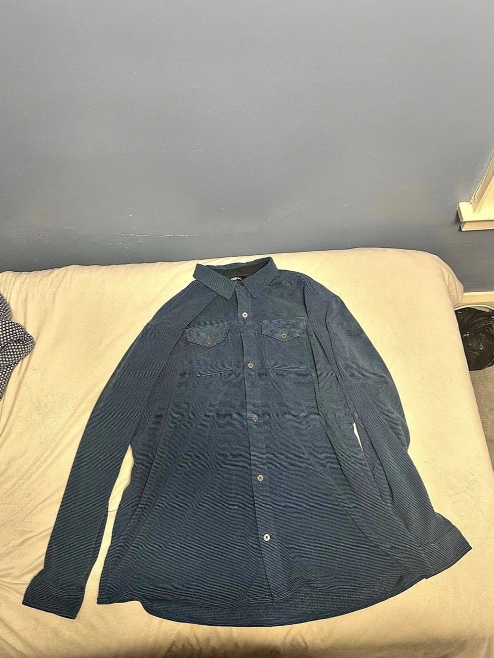 Men's Blue Striped Button Down Shirt